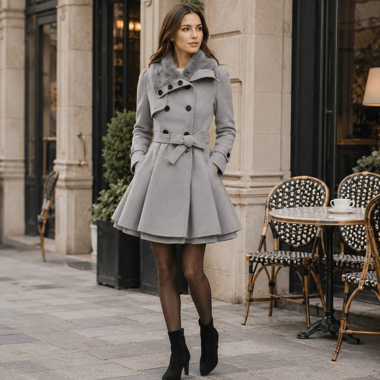 Naia | Abrigo De Invierno A Medida Con Cuello De Piel
