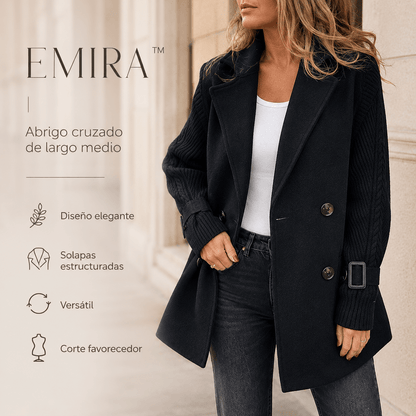 EMIRA™ | Abrigo cruzado de largo medio