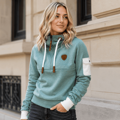 Helsa - Sudadera Informal Con Media Cremallera y Bolsillo En El Brazo
