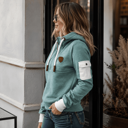 Helsa - Sudadera Informal Con Media Cremallera y Bolsillo En El Brazo