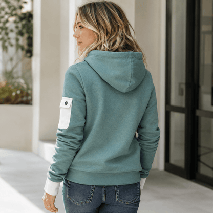 Helsa - Sudadera Informal Con Media Cremallera y Bolsillo En El Brazo