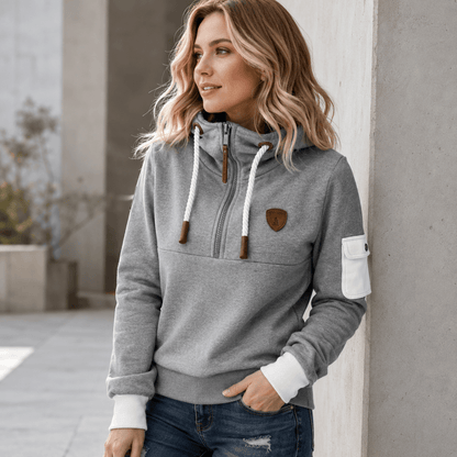 Helsa - Sudadera Informal Con Media Cremallera y Bolsillo En El Brazo