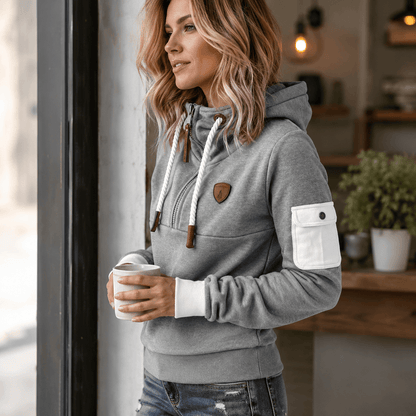 Helsa - Sudadera Informal Con Media Cremallera y Bolsillo En El Brazo