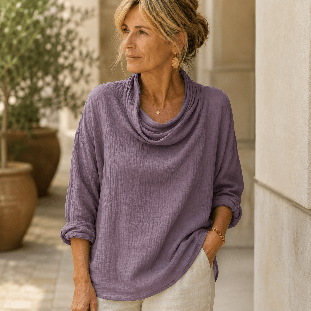 Hellen - Elegante Blusa De Manga Larga