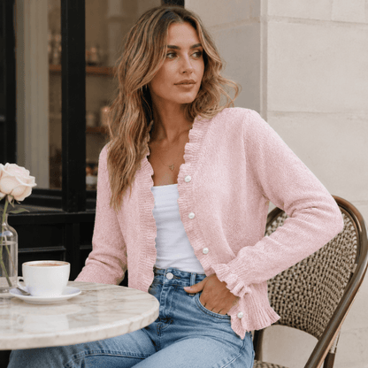 Hanifa - Elegante Cárdigan De Punto Con Botones