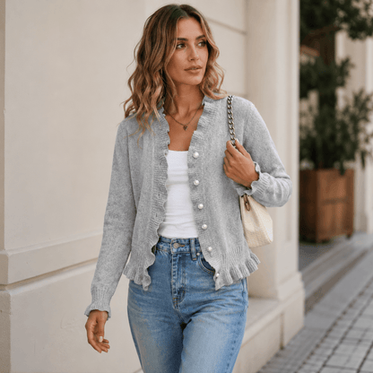 Hanifa - Elegante Cárdigan De Punto Con Botones