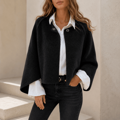 Henrike - Abrigo de Lana con Cuello Redondo y Mangas Largas