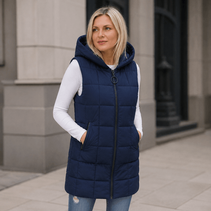 Laruna - Abrigo Acolchado Sin Mangas Con Cremallera