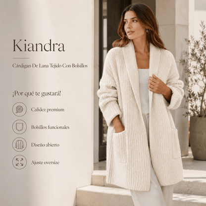 Kiandra - Cárdigan De Lana Tejido Con Bolsillos