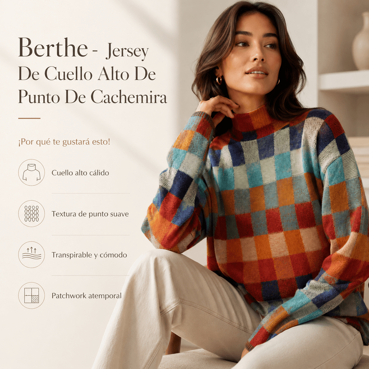 Berthe - Jersey De Cuello Alto De Punto De Cachemira