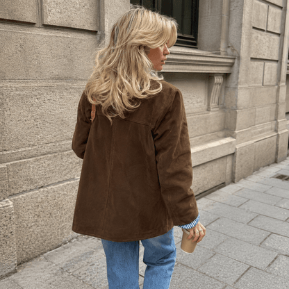 Ronia – Chaqueta Oversize De Ante Con Botones