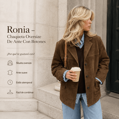 Ronia – Chaqueta Oversize De Ante Con Botones