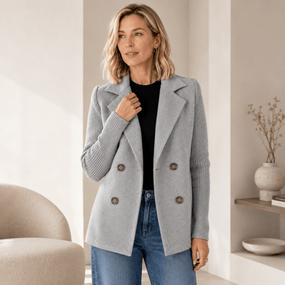 Kittiya - Elegante Blazer De Punto Con Manga Larga