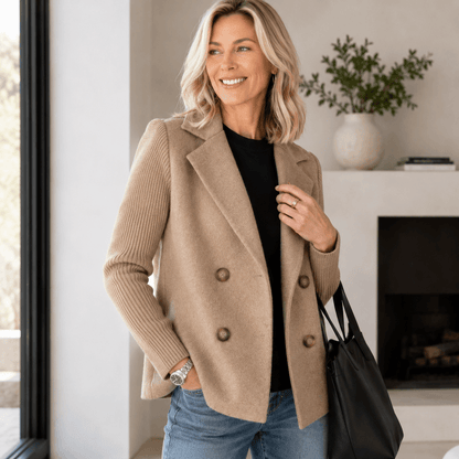 Kittiya - Elegante Blazer De Punto Con Manga Larga