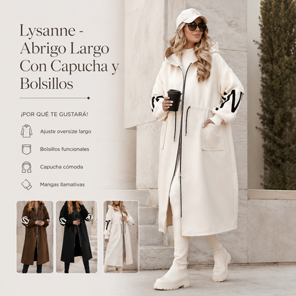 Lysanne - Abrigo Largo Con Capucha y Bolsillos