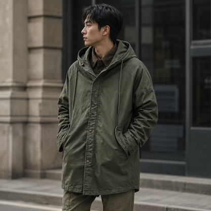 Ragnar - Chaqueta Con Capucha De Estilo Militar Vintage