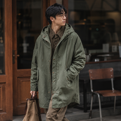 Ragnar - Chaqueta Con Capucha De Estilo Militar Vintage