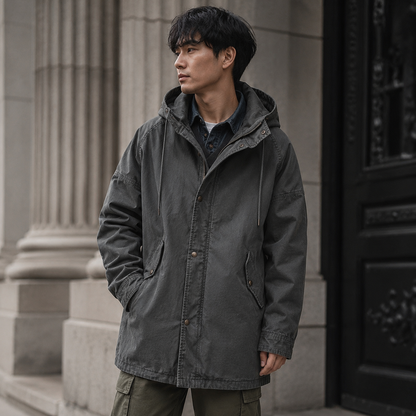 Ragnar - Chaqueta Con Capucha De Estilo Militar Vintage