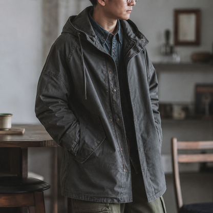 Ragnar - Chaqueta Con Capucha De Estilo Militar Vintage