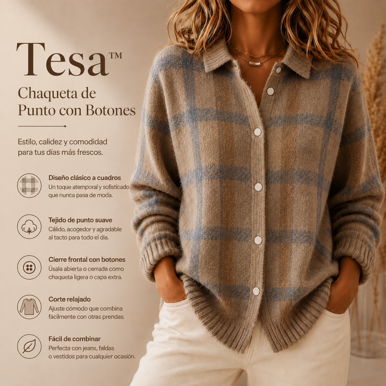 Tesa™ | Chaqueta de Punto con Botones