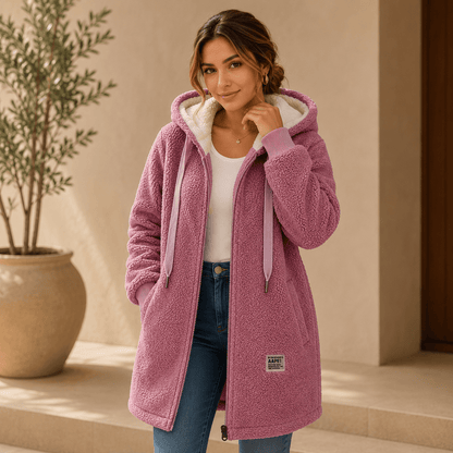 Cálida Chaqueta Polar Teddy Para Mujer