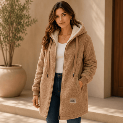 Cálida Chaqueta Polar Teddy Para Mujer