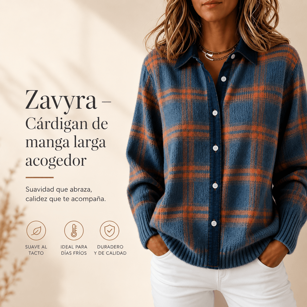 Zavyra – Cárdigan de manga larga acogedor