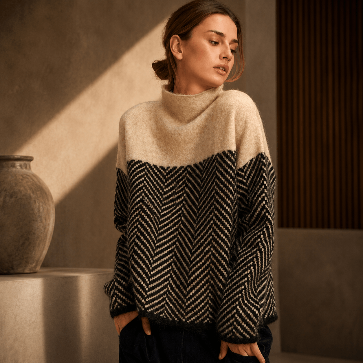 Elodie | Jersey de cuello alto de algodón