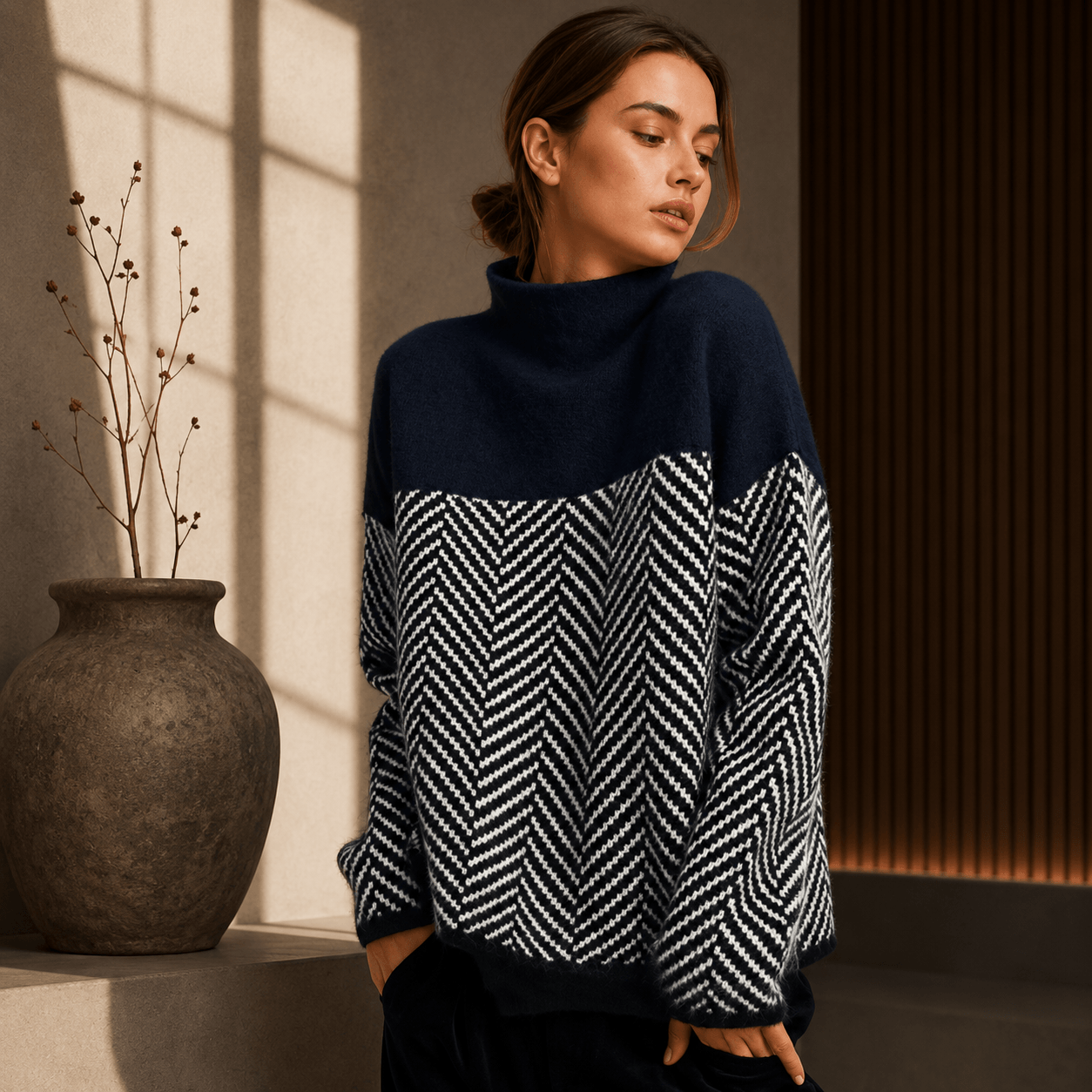 Elodie | Jersey de cuello alto de algodón