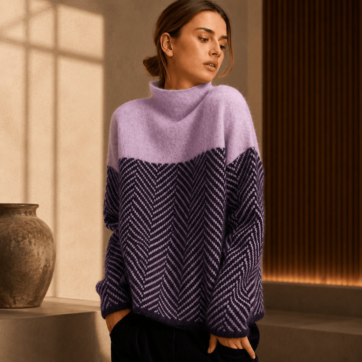 Elodie | Jersey de cuello alto de algodón
