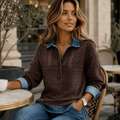 Sofia | Jersey moderno con botones a medio abrir