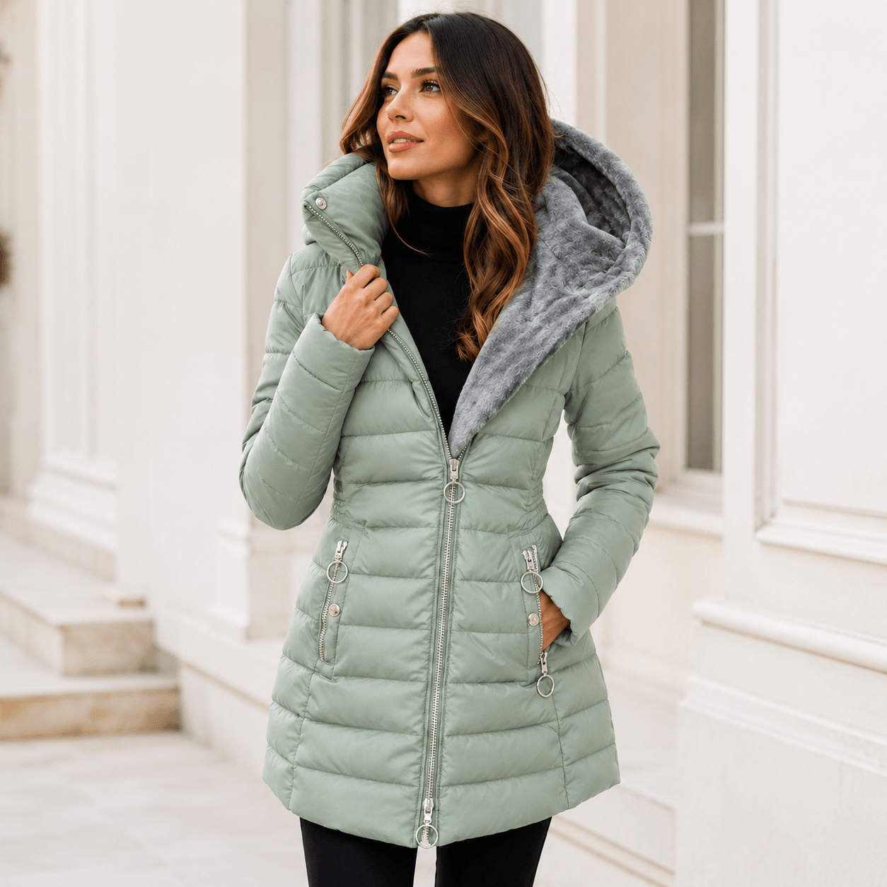 Kori™ | Abrigo Acolchado de Invierno con Capucha