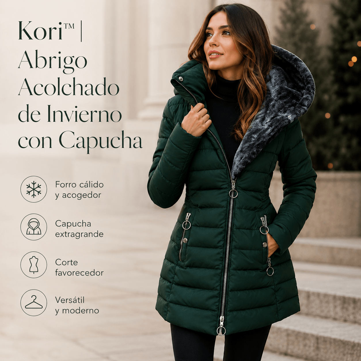 Kori™ | Abrigo Acolchado de Invierno con Capucha
