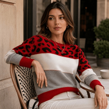 Julieta™ | Suéter casual con estampado de leopardo