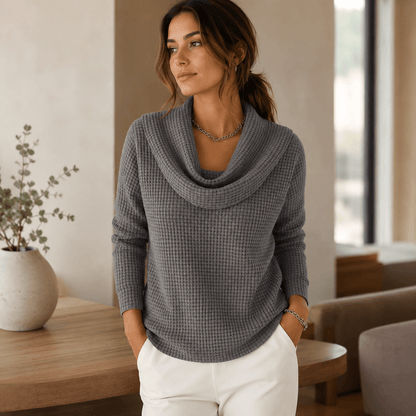 Amber™ – Jersey cálido con cuello vuelto elegante