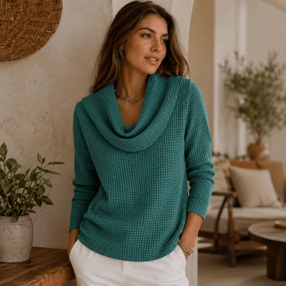 Amber™ – Jersey cálido con cuello vuelto elegante