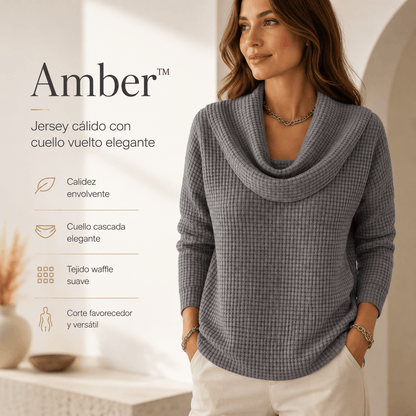 Amber™ – Jersey cálido con cuello vuelto elegante