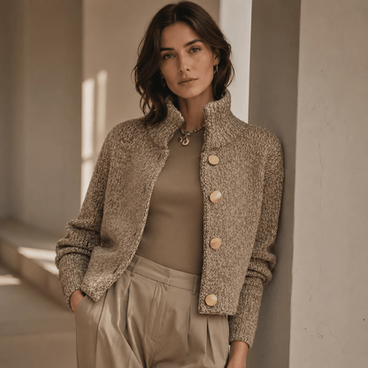 Aurora - Elegante chaqueta texturizada con botones grandes