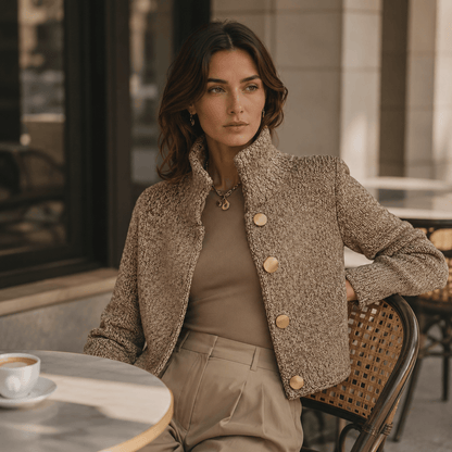 Aurora - Elegante chaqueta texturizada con botones grandes