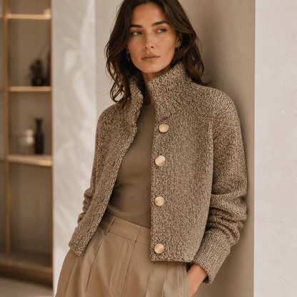 Aurora - Elegante chaqueta texturizada con botones grandes