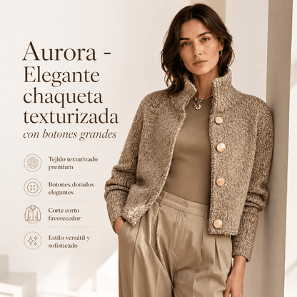 Aurora - Elegante chaqueta texturizada con botones grandes